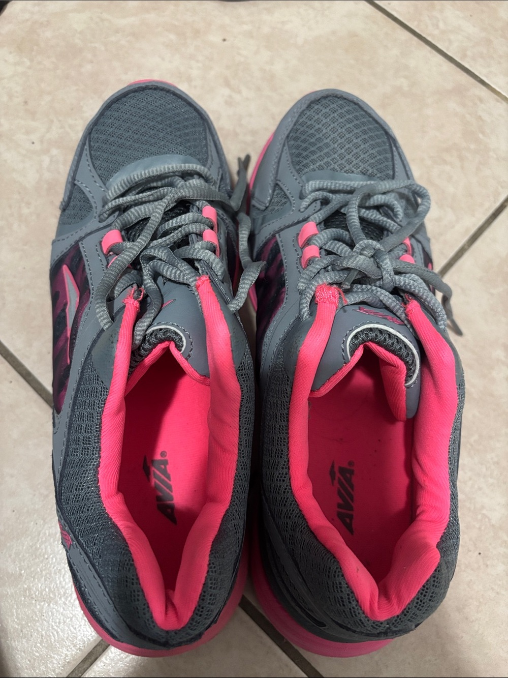 Gray and Pink Women's Athletic Sneakers